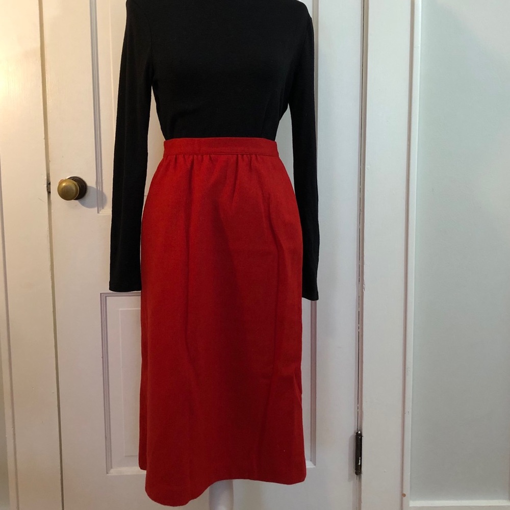 Vintage red wool skirt